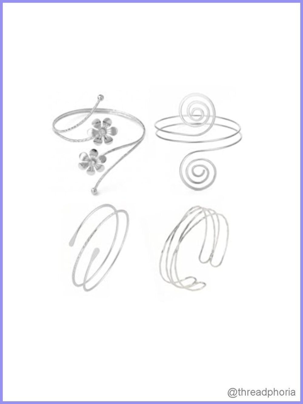 Gold Plated Upper Arm Cuff Set 6 Pieces Minimalist Bangle Bracelet Women